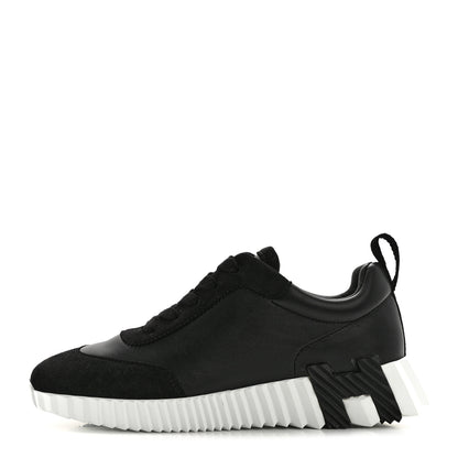 Hermes Goatskin Suede Goatskin Bouncing Sneakers 36 Black 1 of 9