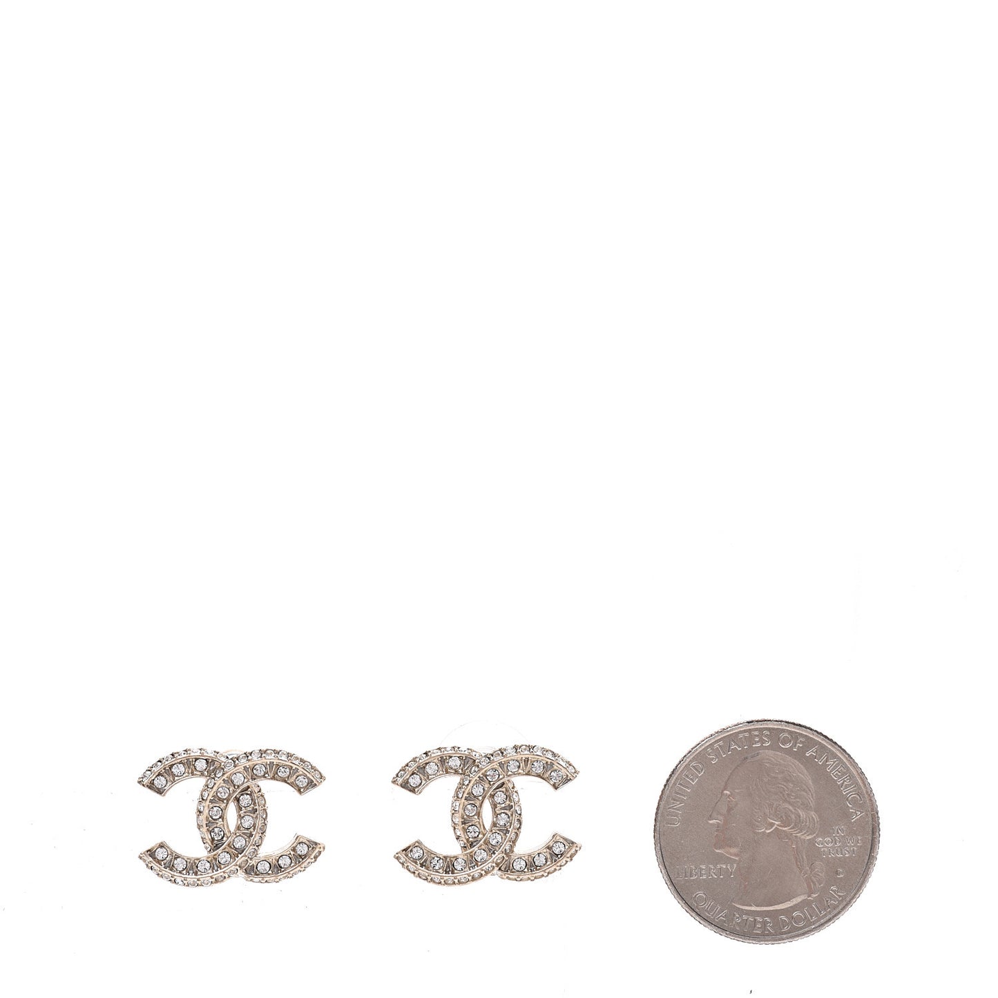 Crystal Timeless CC Earrings Light Gold