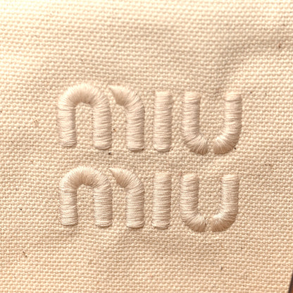 Miu Miu Raffia Crochet Woven Tote Bag Beige 6 of 10
