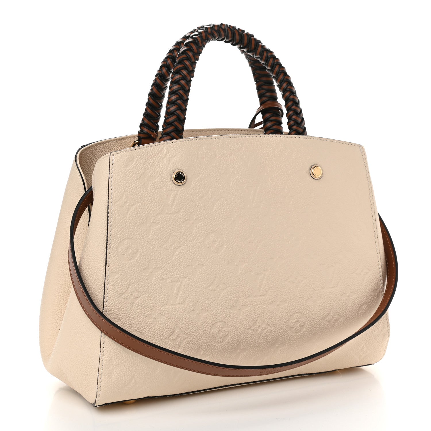 Louis Vuitton Empreinte Braided Montaigne MM Creme Beige Caramel 3 of 9
