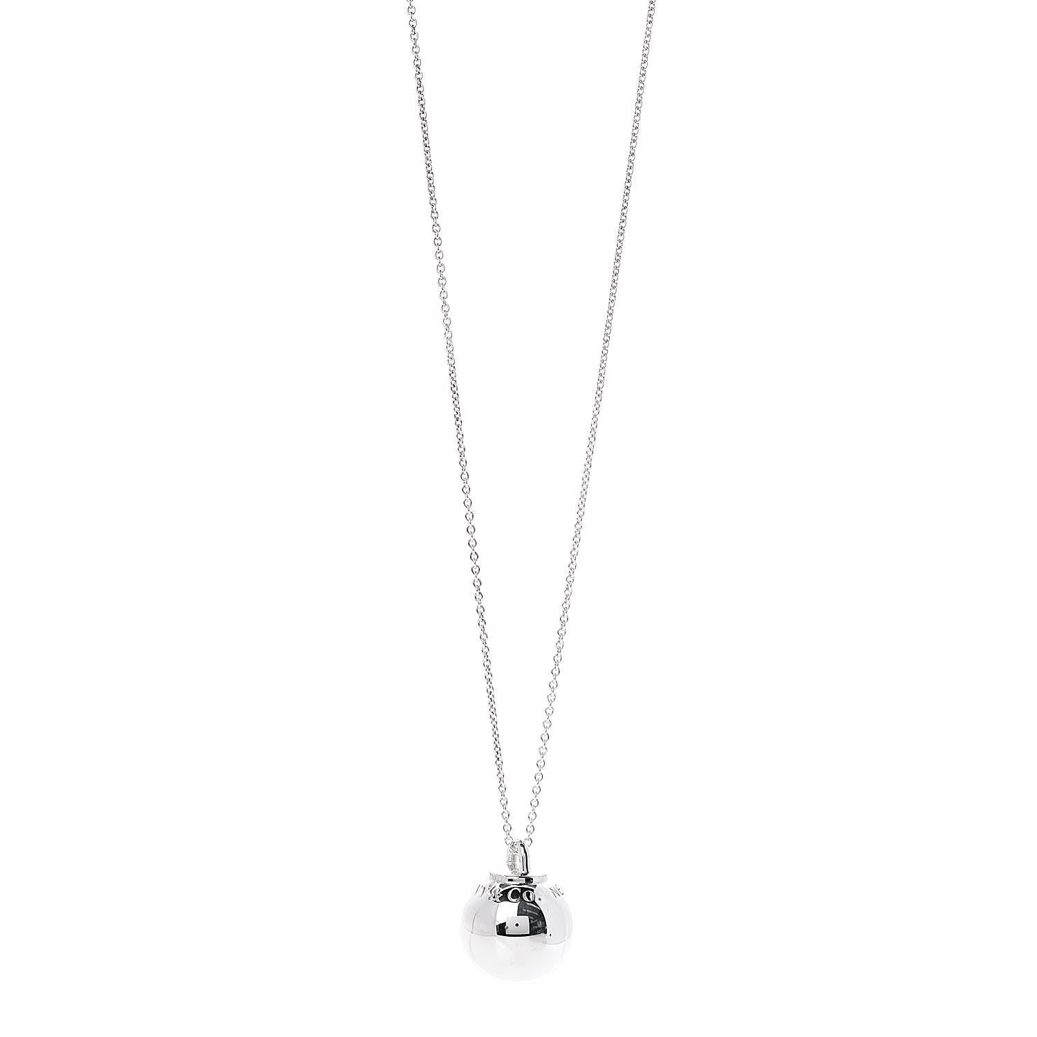 Tiffany Sterling Silver 19mm HardWear Ball Pendant Necklace 1 of 6