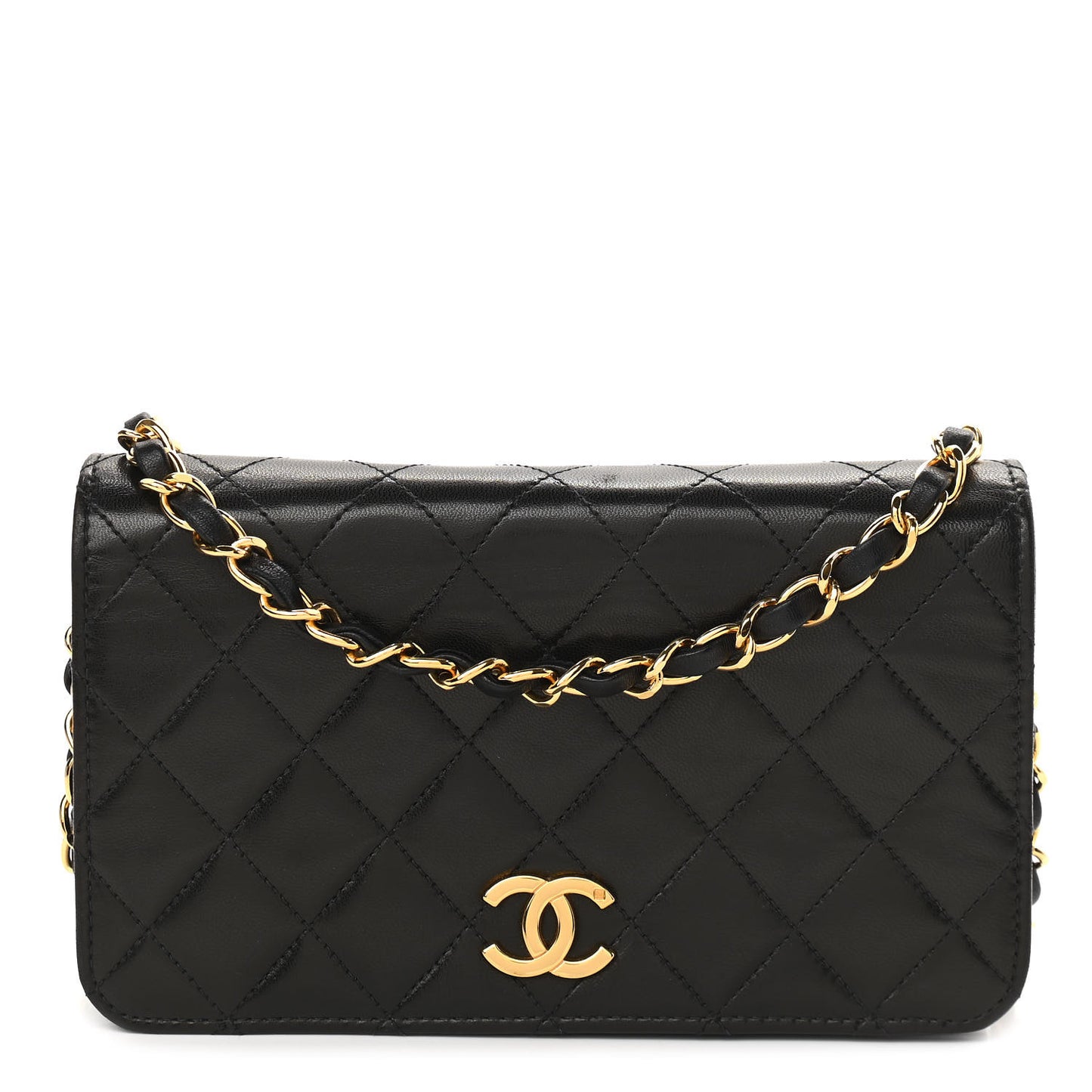 Lambskin Quilted Mini Flap Black