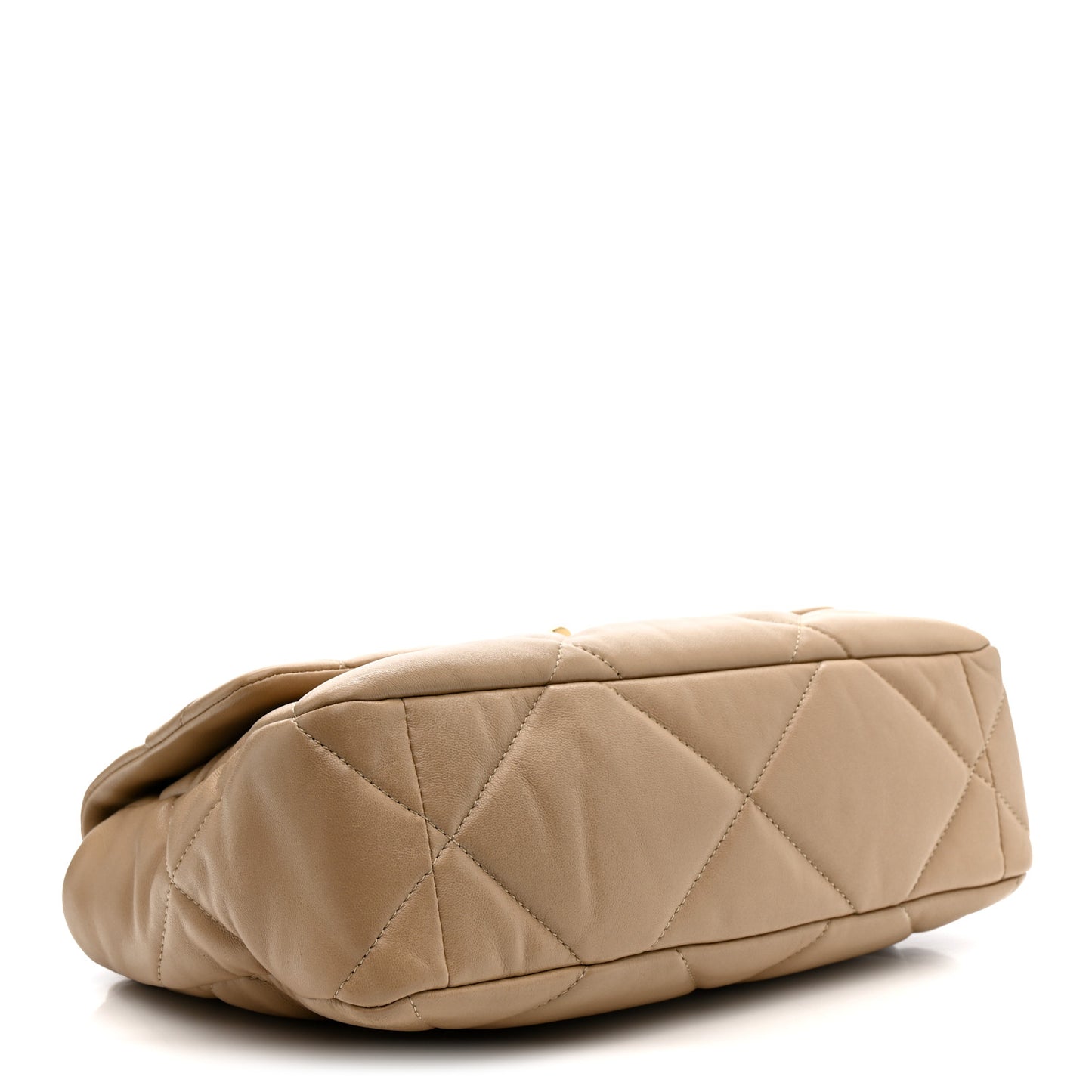 Lambskin Quilted Large Chanel 19 Flap Beige