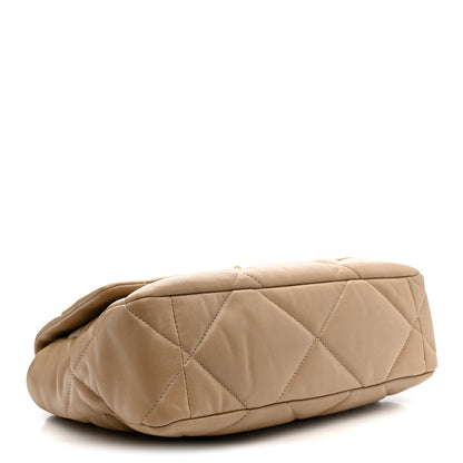 Chanel Lambskin Quilted Large Chanel 19 Flap Beige 4 of 10