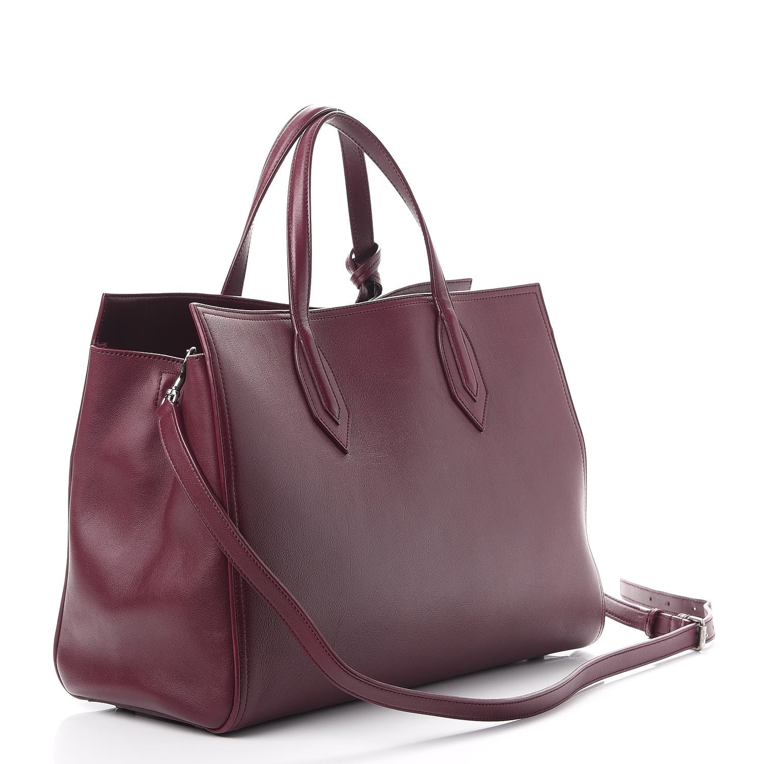 Saint Laurent Calfskin Medium Amber Tote Rouge Legion 4 of 14