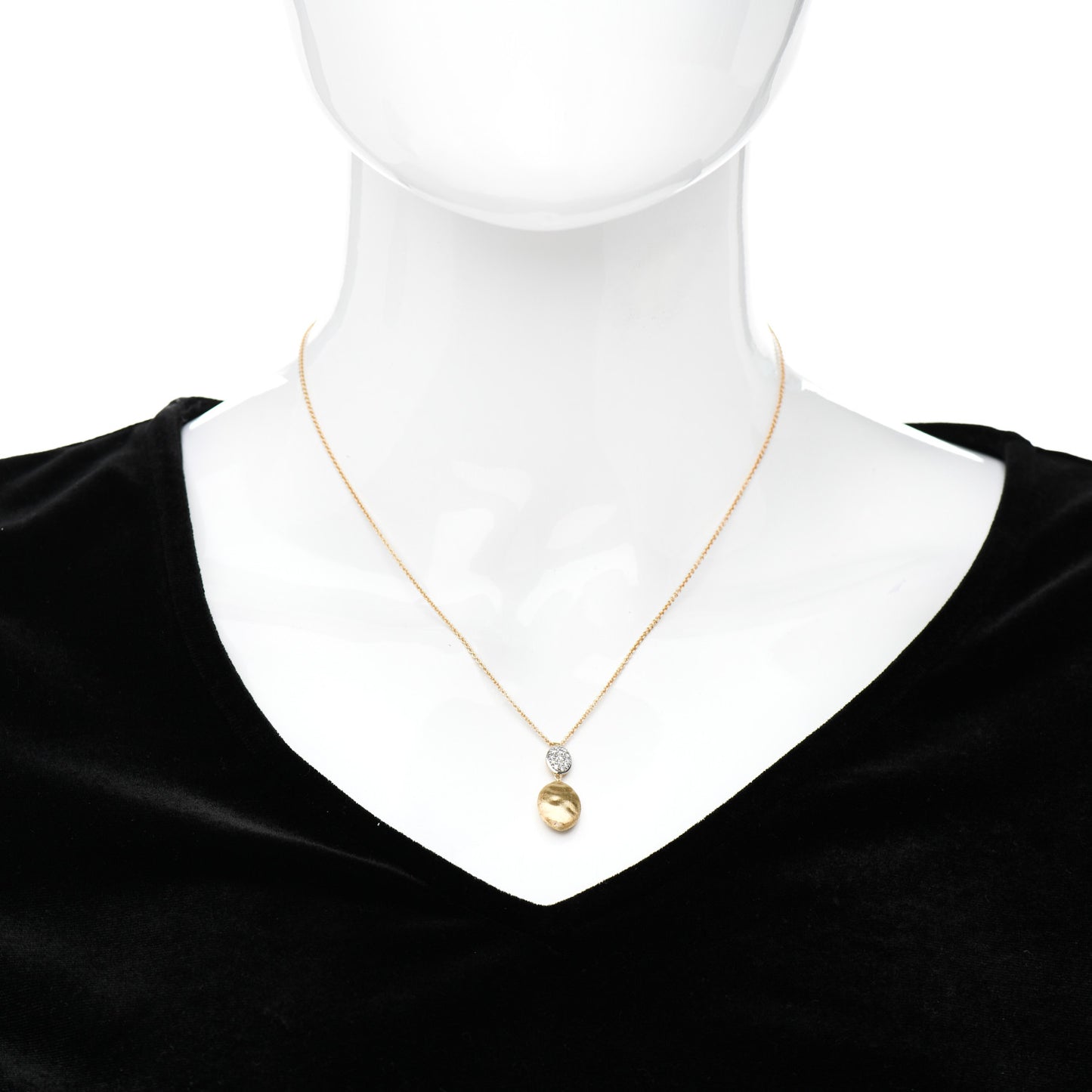 18K Yellow Gold Diamond Siviglia Drop Necklace