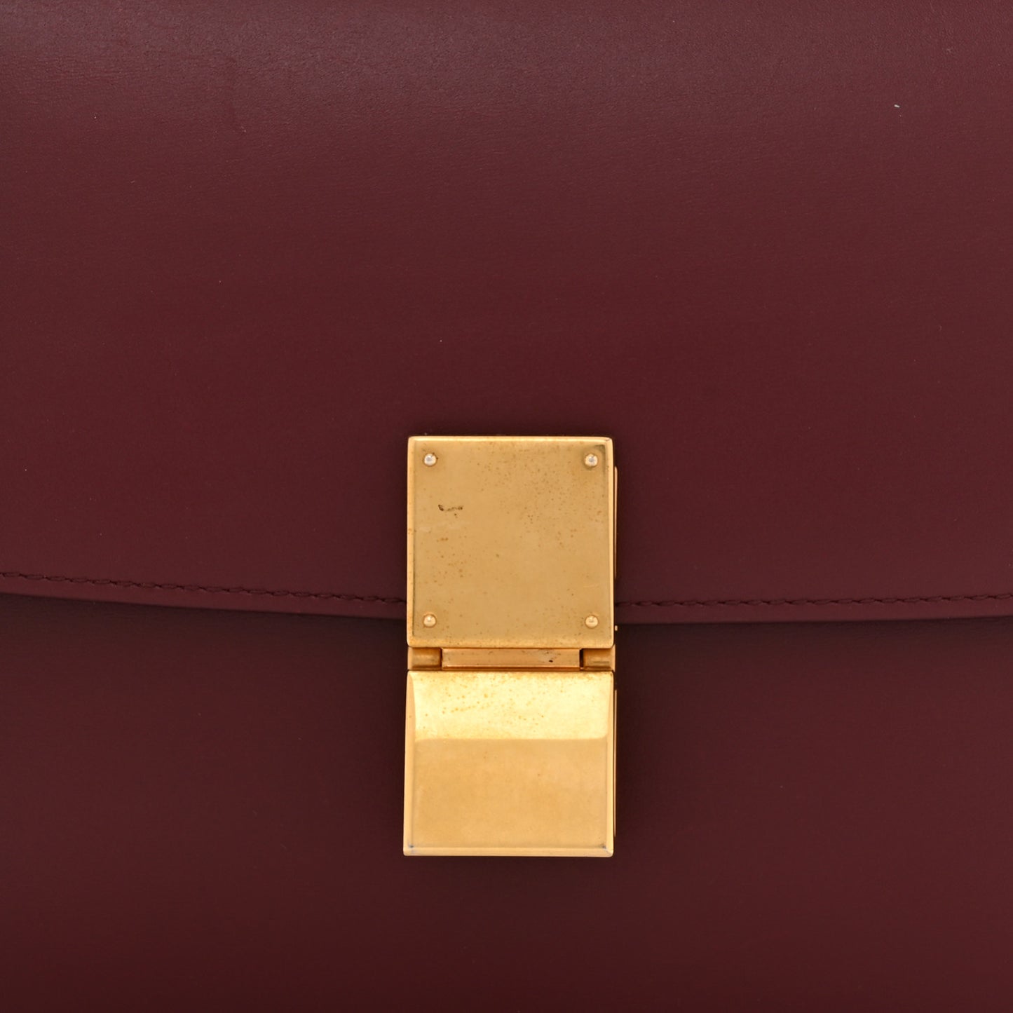Box Calfskin Medium Classic Box Flap Bag Burgundy