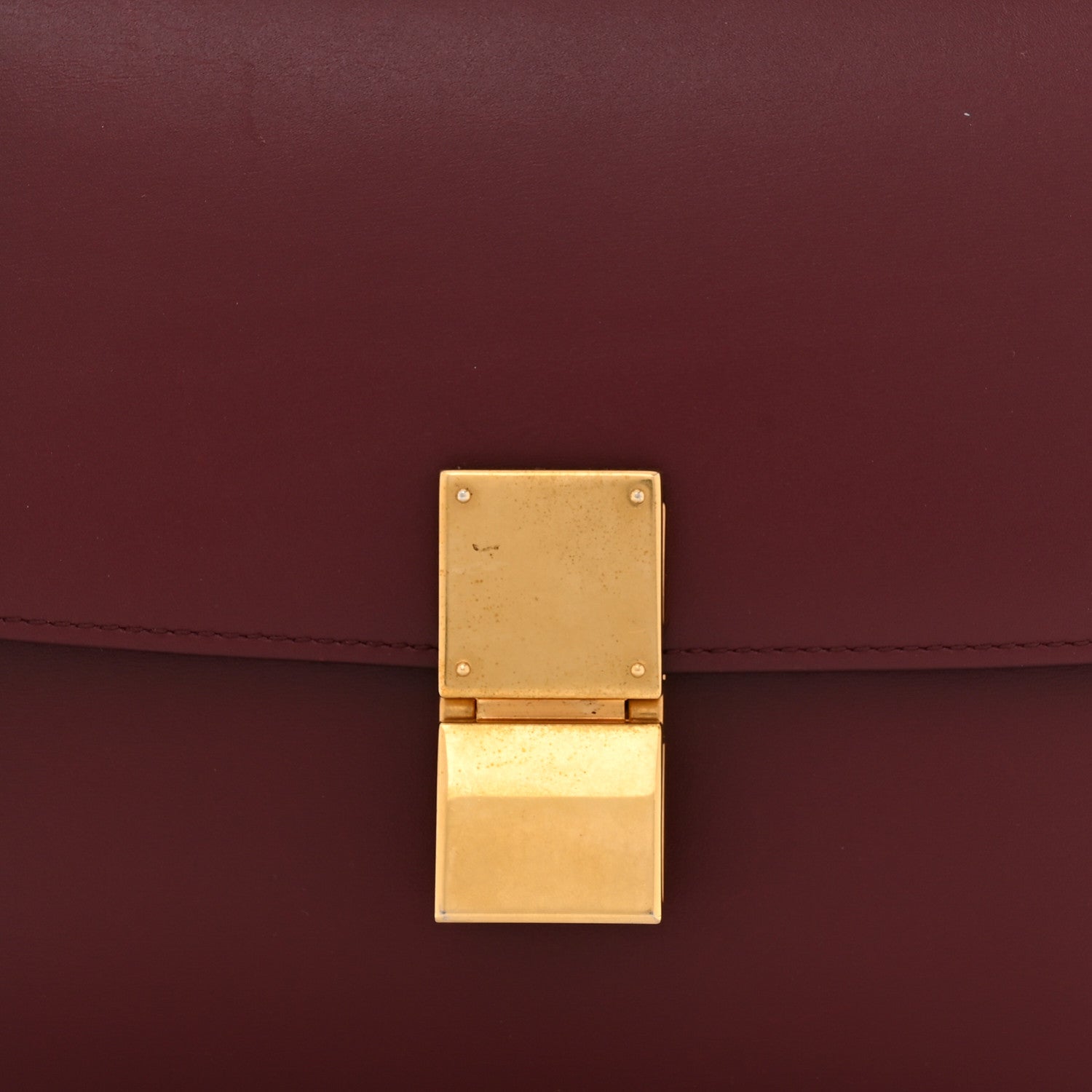 Celine Box Calfskin Medium Classic Box Flap Bag Burgundy 8 of 12