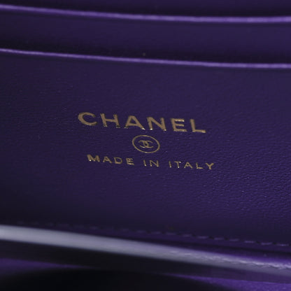 Chanel Lambskin Quilted Small Top Handle Vanity Case With Chain Purple 6 of 11