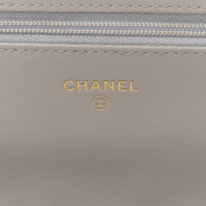 Chanel Caviar Quilted Boy Wallet On Chain WOC Grey 6 of 19
