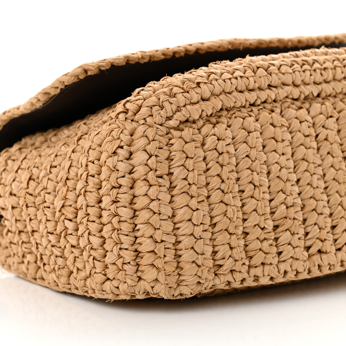 Raffia Calfskin Monogram Medium Niki Chain Satchel Natural