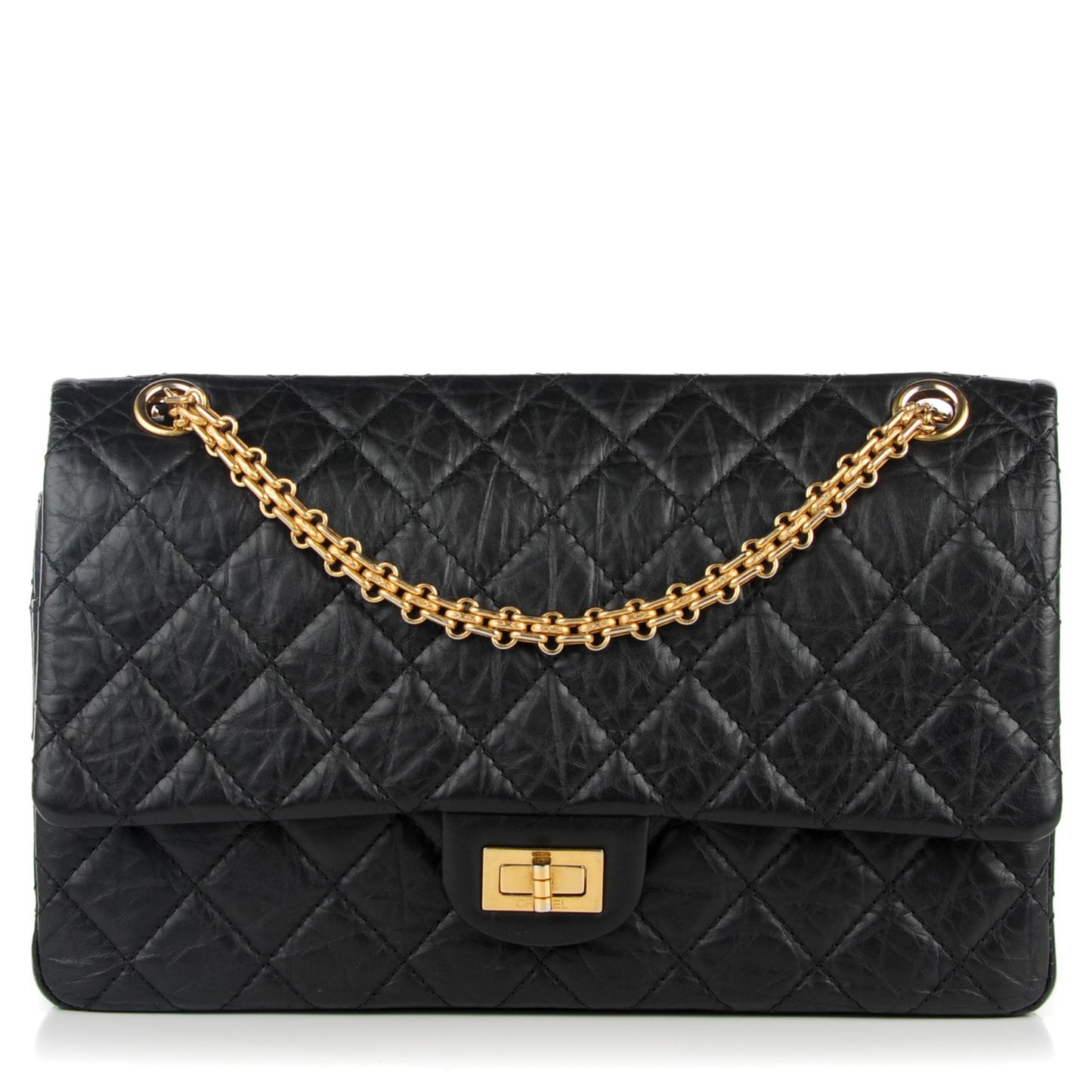 Aged Calfskin Quilted 2.55 Reissue 226 Flap Black