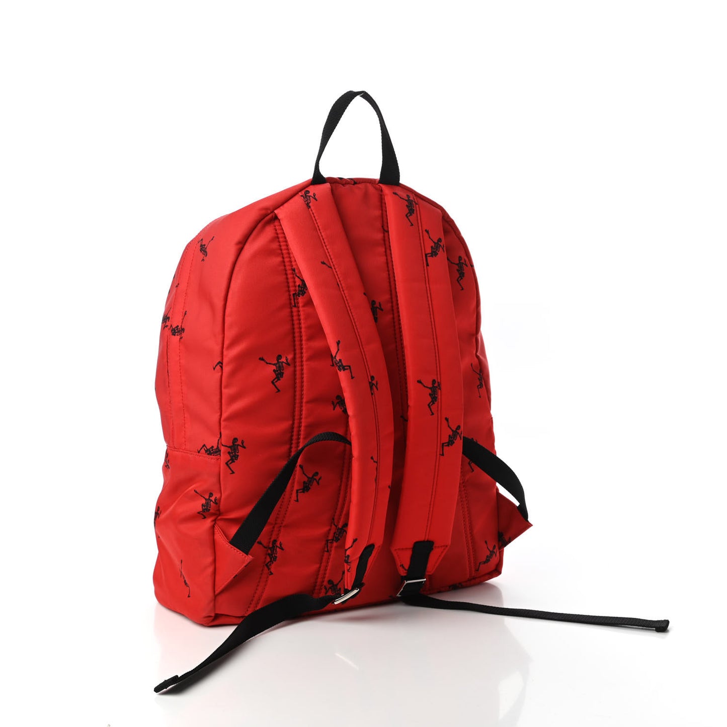 Nylon Dancing Skeleton Backpack Red