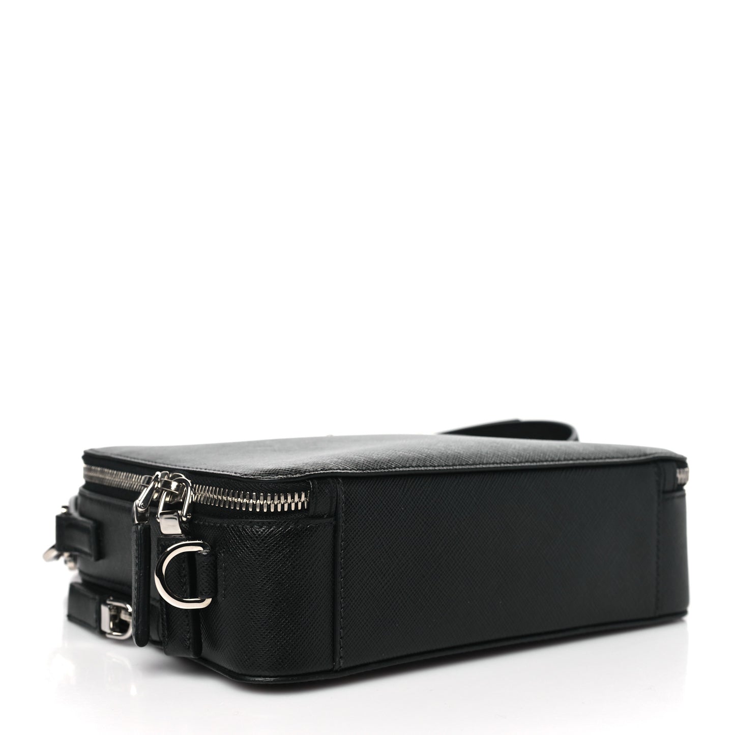 Saffiano Travel Medium Brique Crossbody Bag Black