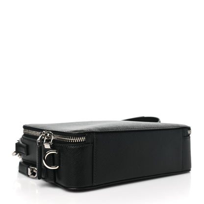 Prada Saffiano Travel Medium Brique Crossbody Bag Black 4 of 10