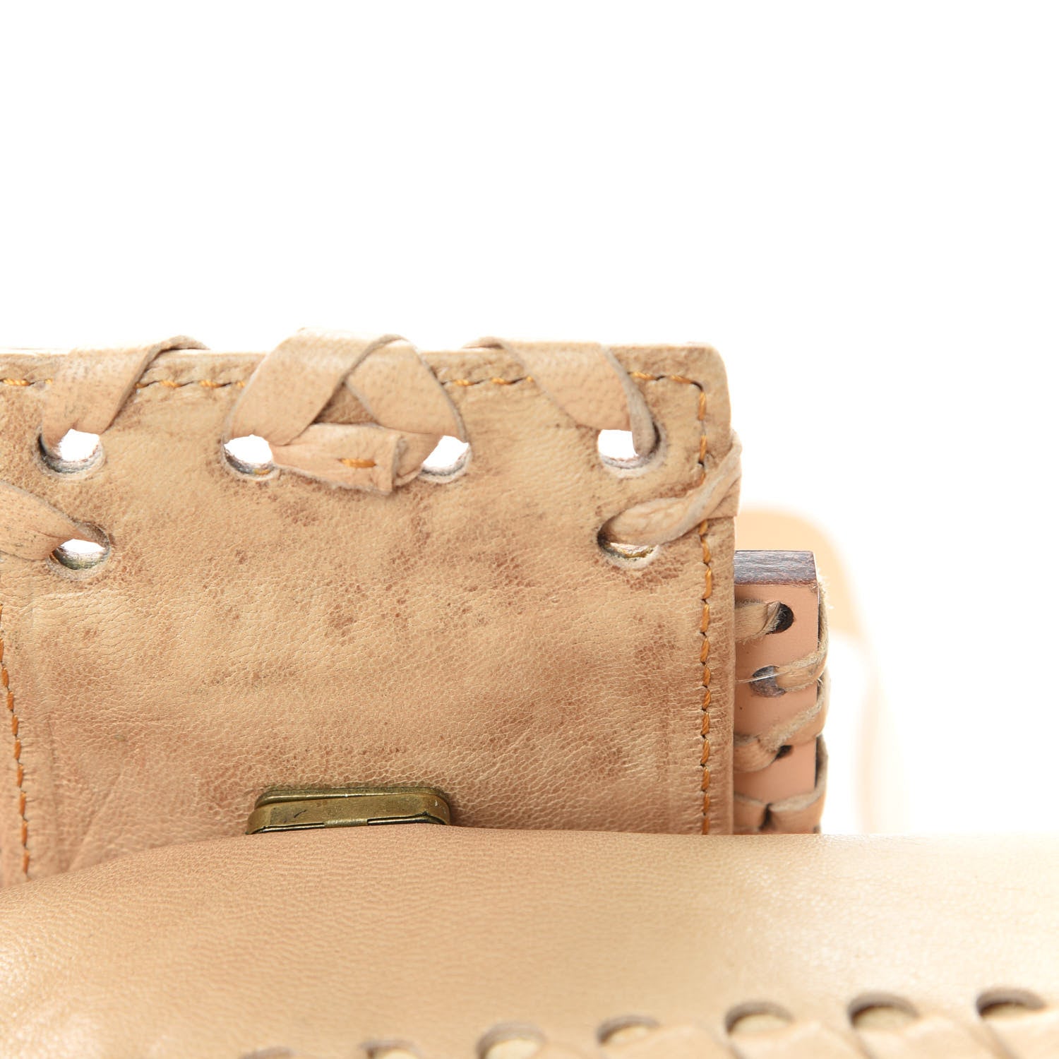 Fendi Goatskin Whipstitch Large Convertible Baguette Vacchetta 11 of 12