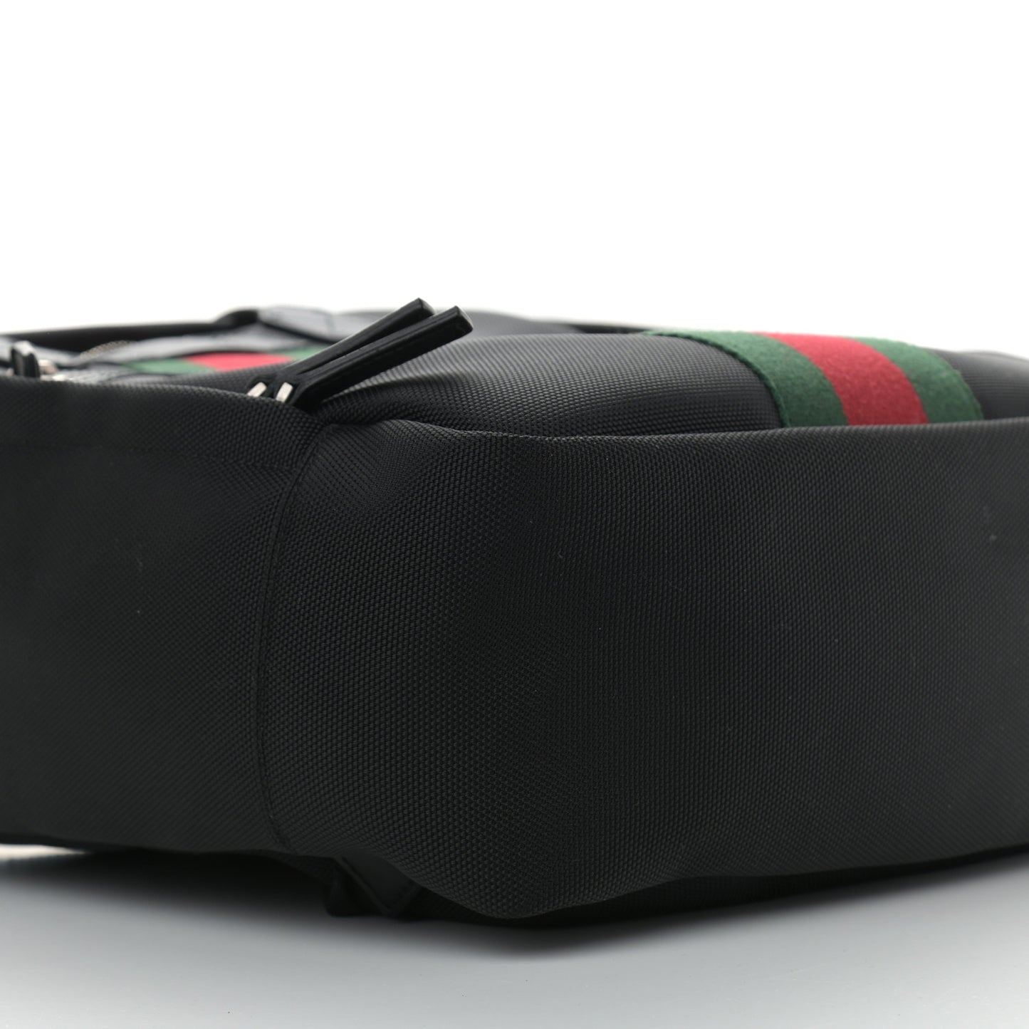 Techno Canvas Appia Calfskin Web Tote Backpack Black