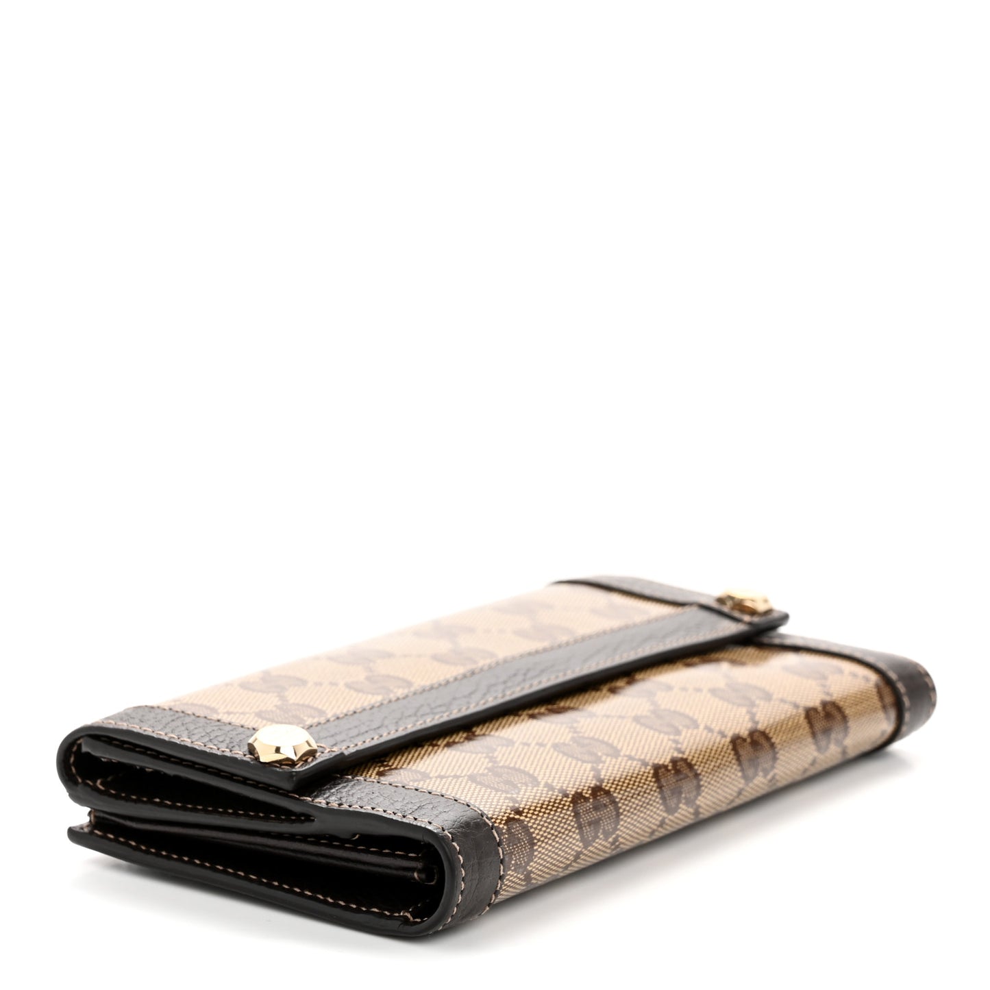 Crystal Monogram Continental Charmy Wallet Brown