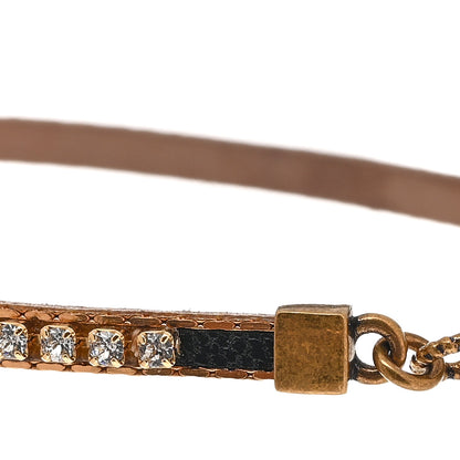 Gucci Metal Crystal Double G Bracelet Aged Gold 6 of 6