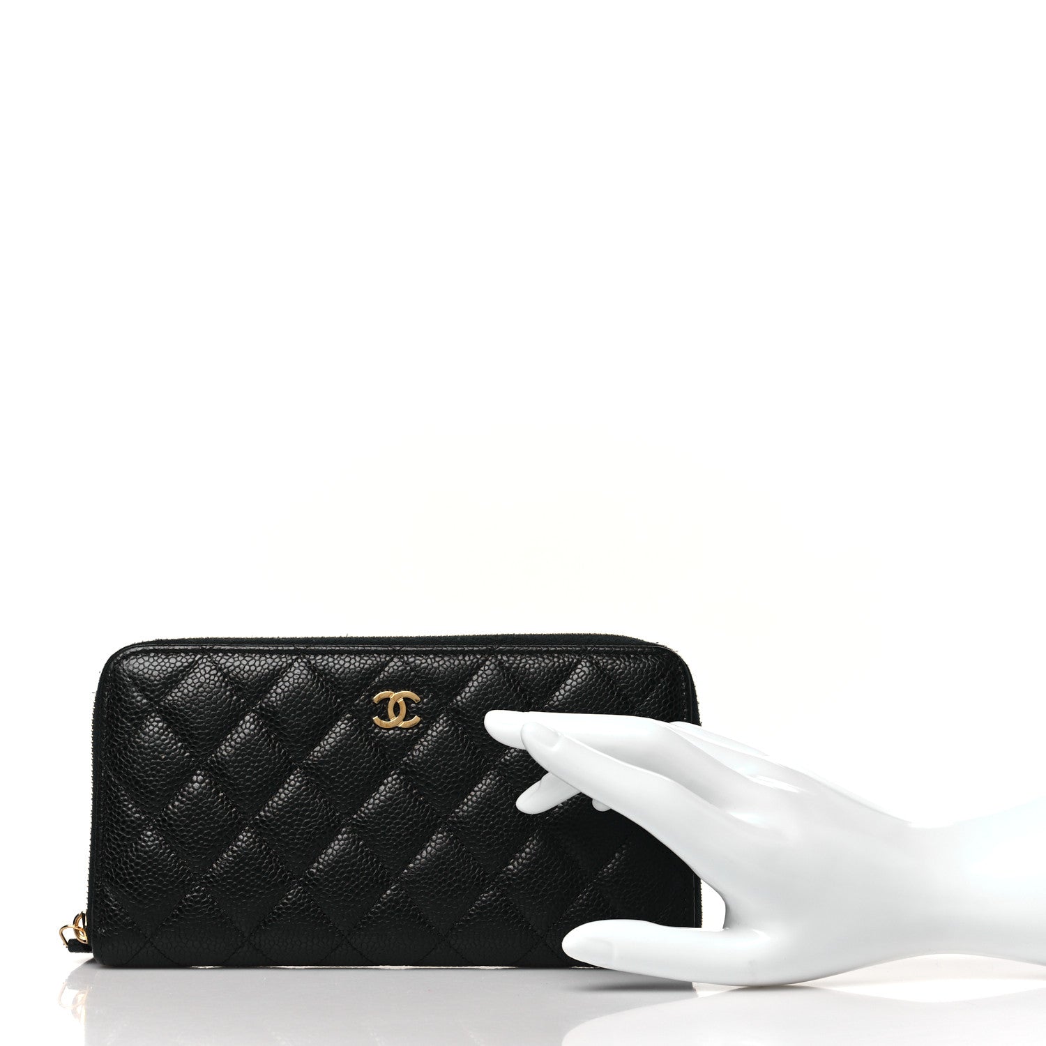 Chanel Caviar Quilted Large Gusset Zip Around Wallet Black 2 of 10