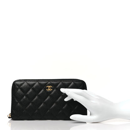 Chanel Caviar Quilted Large Gusset Zip Around Wallet Black 2 of 10