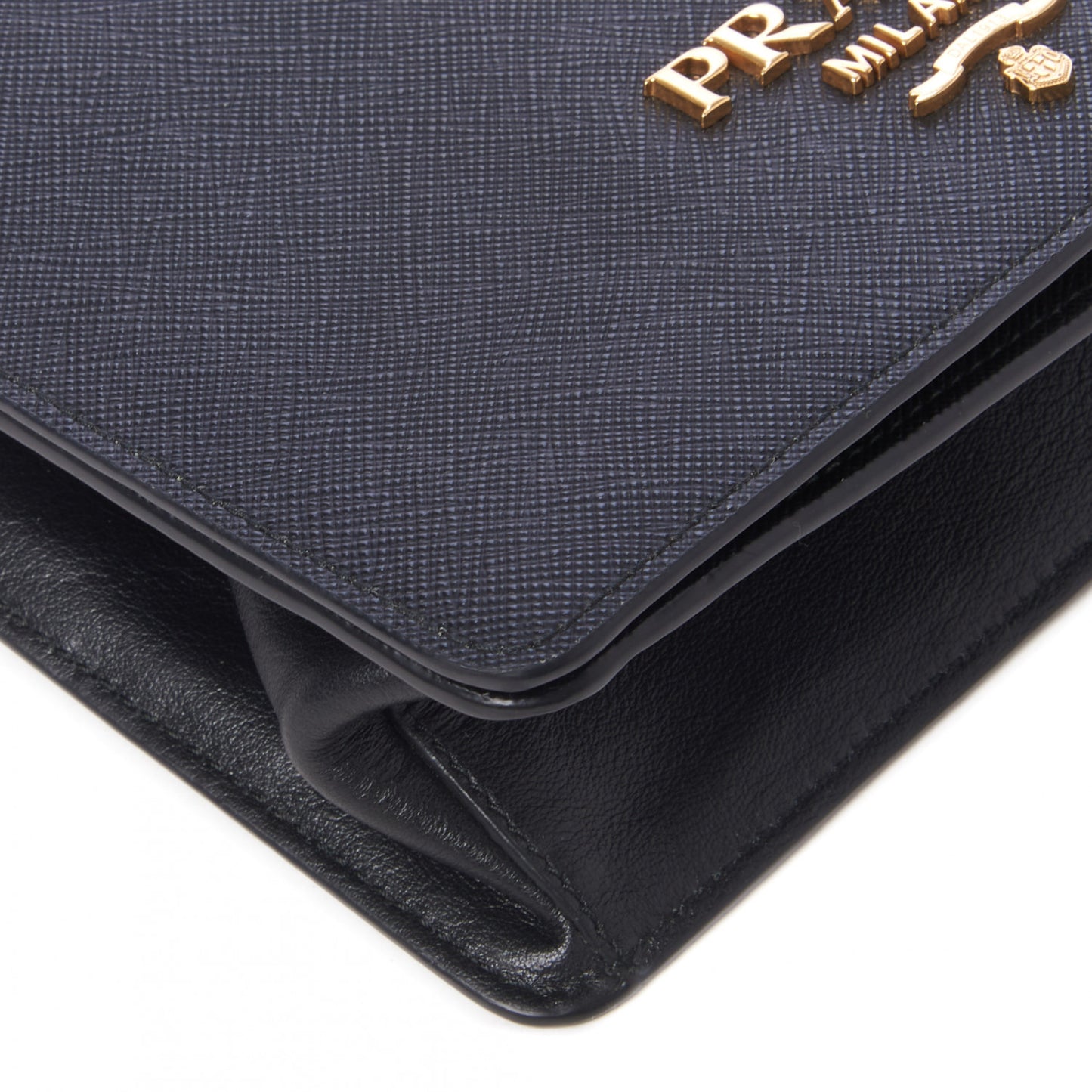 Saffiano Chain Shoulder Bag Black