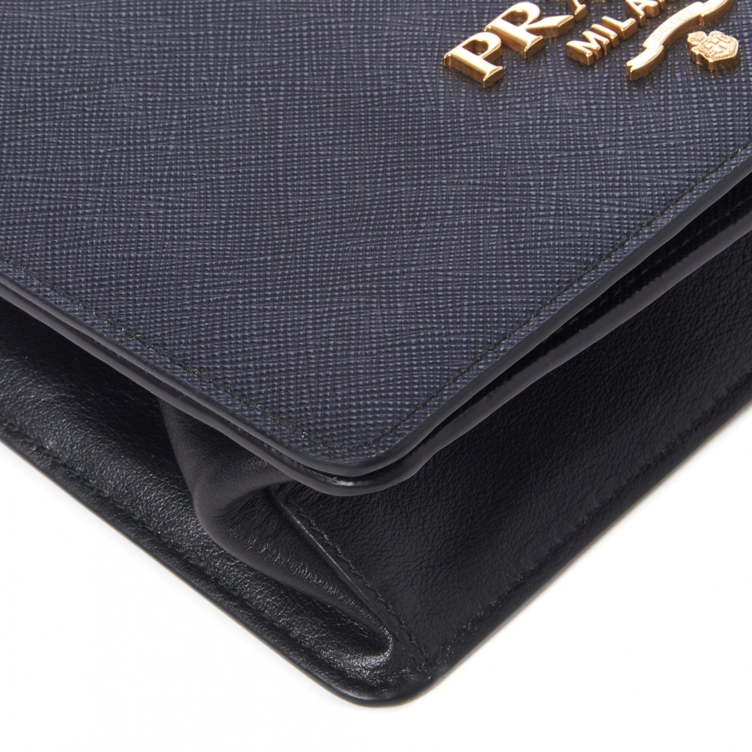 Prada Saffiano Chain Shoulder Bag Black 5 of 8