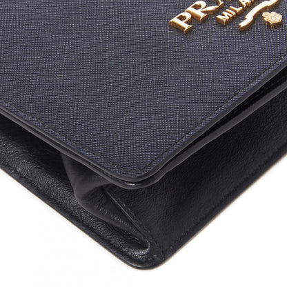 Prada Saffiano Chain Shoulder Bag Black 5 of 8