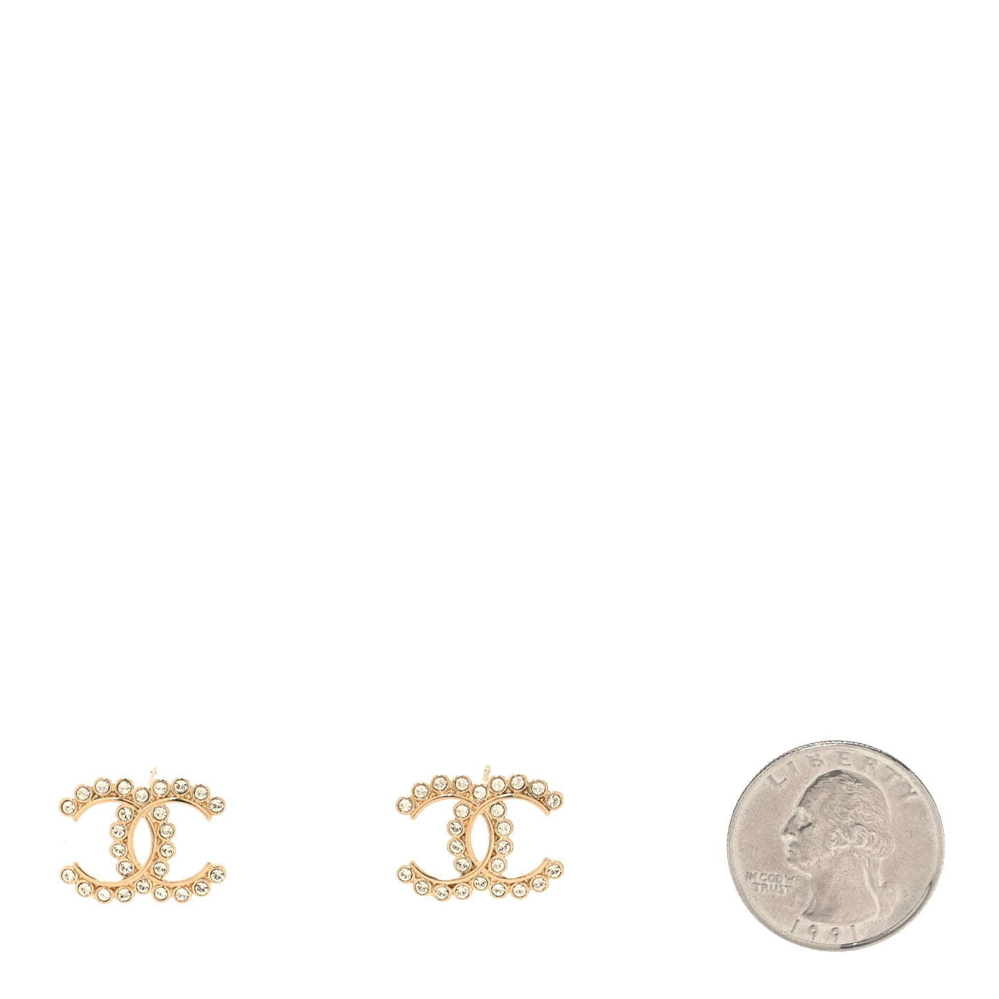 Crystal CC Earrings Gold
