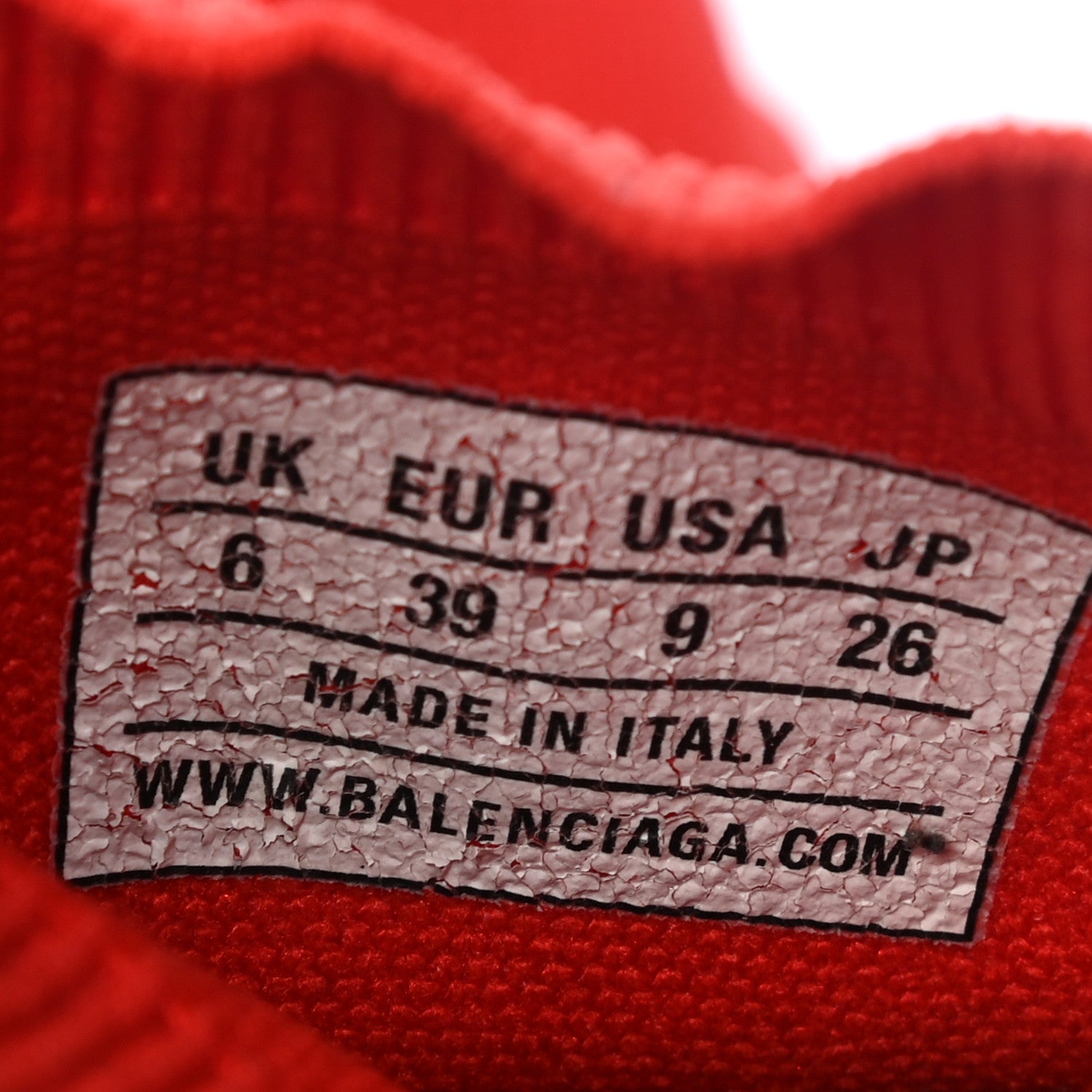 Balenciaga Neoprene Knit Allover Logo Womens Speed Sneakers 39 Rouge White 8 of 9