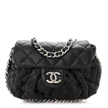 Chanel Washed Lambskin Quilted Mini Chain Around Flap Black 1 of 12