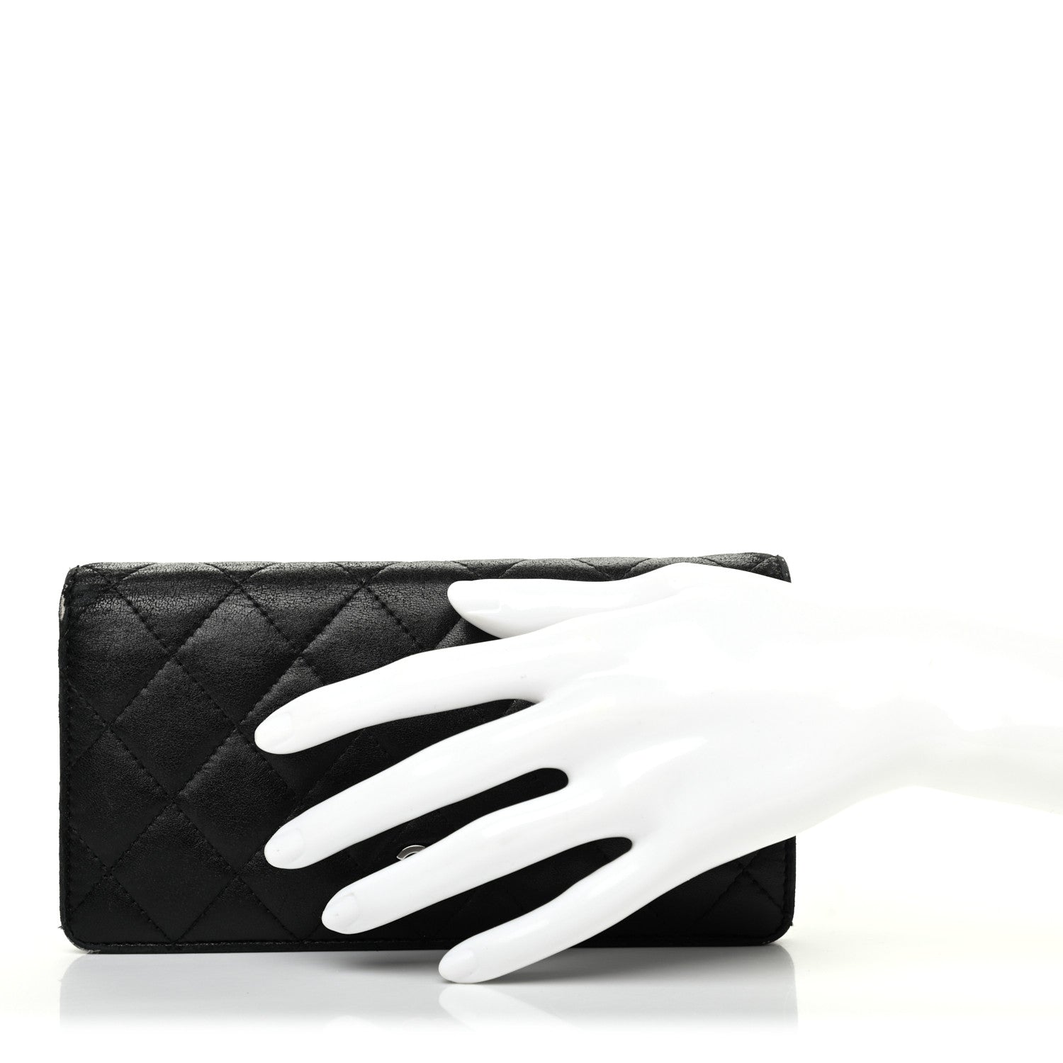 Chanel Lambskin Quilted Yen Wallet Black 2 of 11