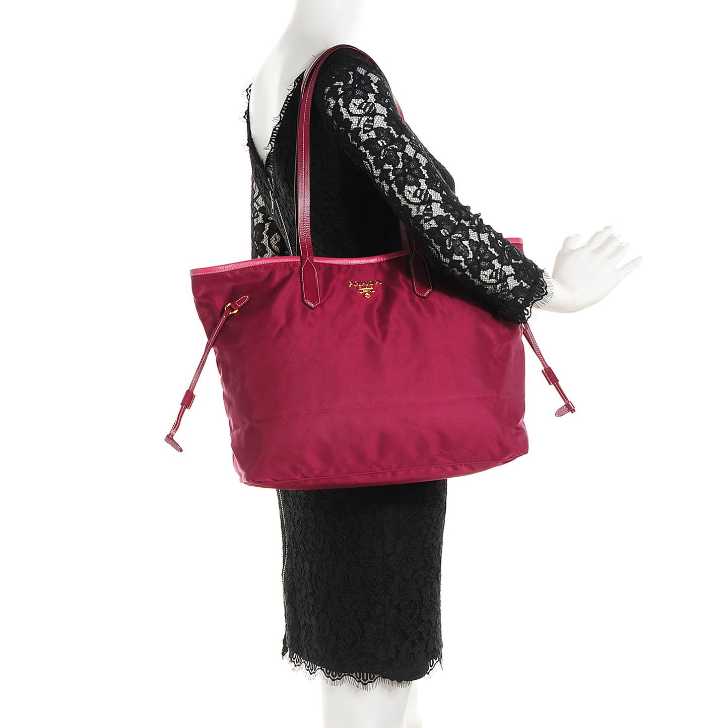 Saffiano Tessuto Nylon Tote Bordeaux