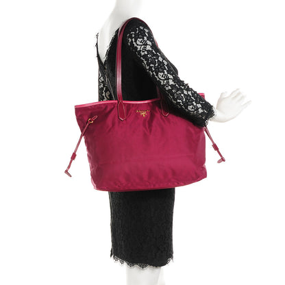 Prada Saffiano Tessuto Nylon Tote Bordeaux 2 of 9