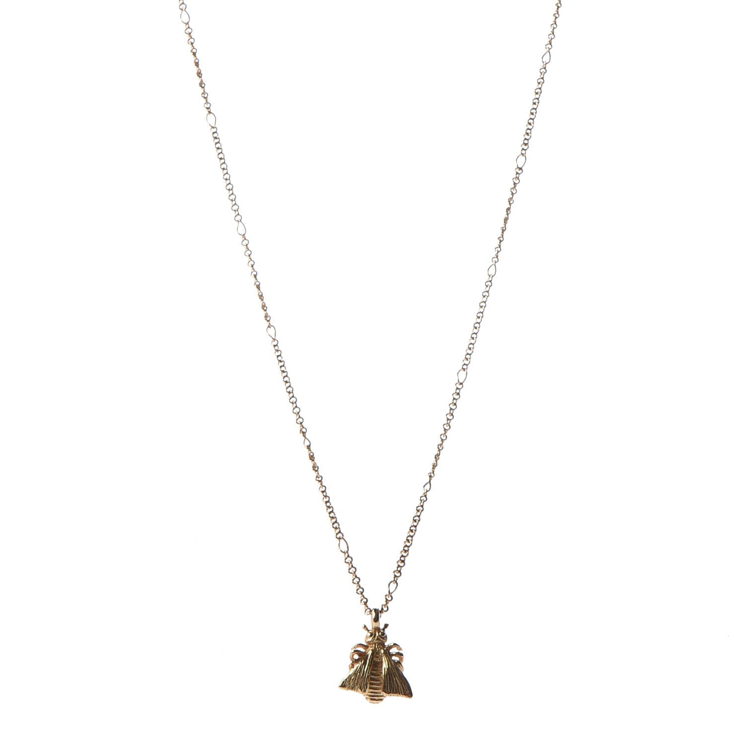 Gucci 18K Yellow Gold Le Marche Des Merveilles Bee Pendant Necklace 1 of 8