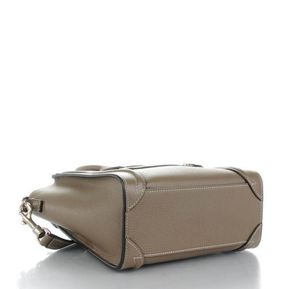 Celine Drummed Calfskin Nano Luggage Souris 4 of 7