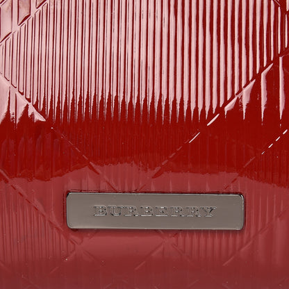 Burberry Patent Check Embossed Medium Bilmore Tote Red 8 of 9