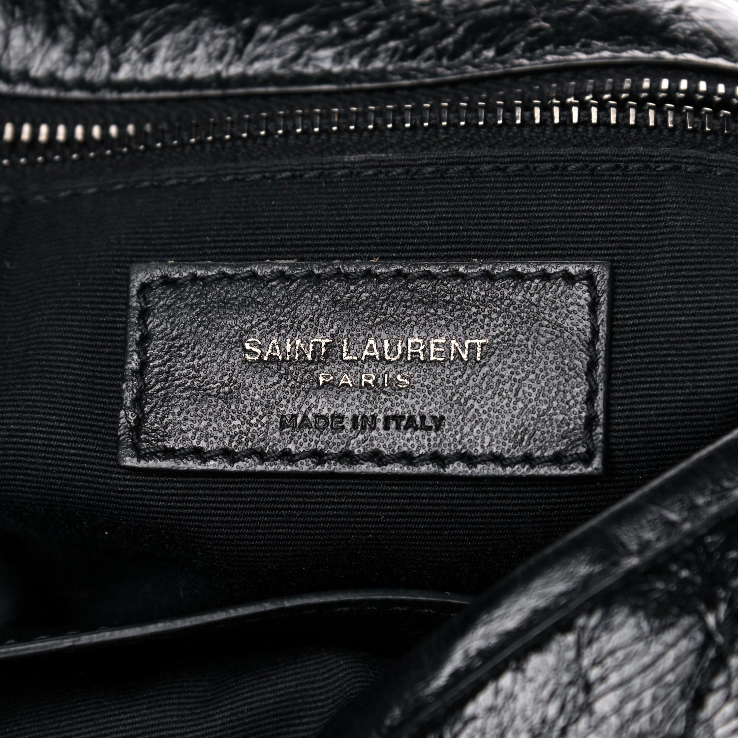 Saint Laurent Crinkled Calfskin Matelasse Monogram Medium Niki Chain Satchel Black 6 of 15