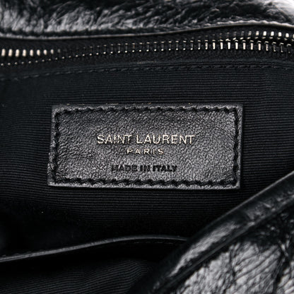 Saint Laurent Crinkled Calfskin Matelasse Monogram Medium Niki Chain Satchel Black 6 of 15
