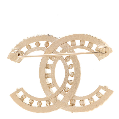 Chanel Crystal CC Brooch Light Gold 3 of 5