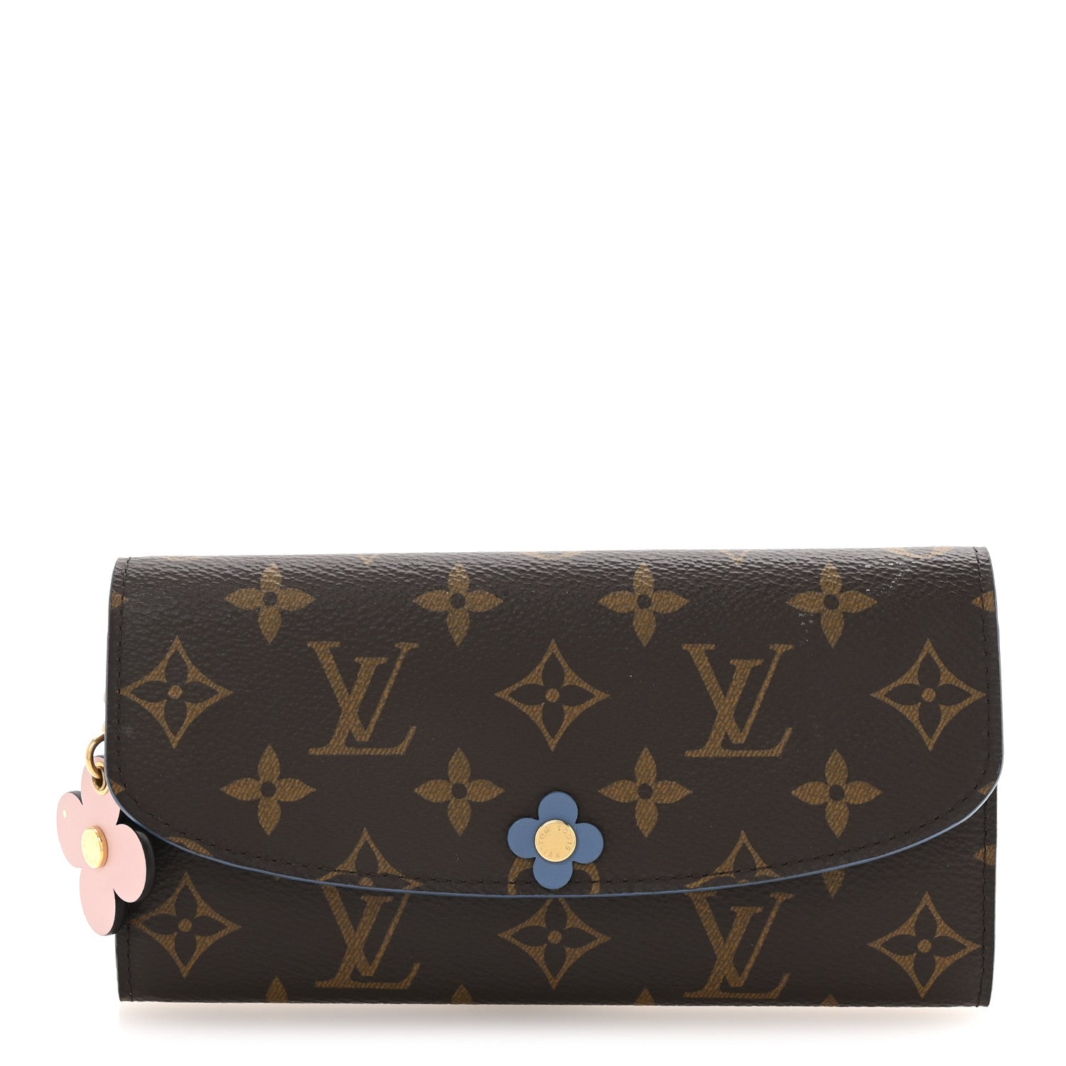 Louis Vuitton Monogram Bloom Flower Emilie Wallet Blue Jean 1 of 7