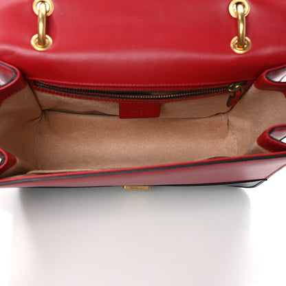 Gucci Calfskin Sylvie Web Queen Margaret Shoulder Bag Blue Agata Hibiscus Red Mystic White 5 of 9