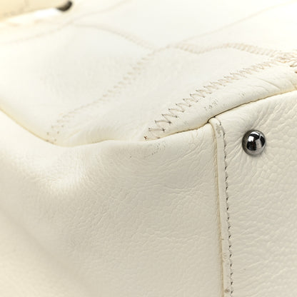 Chanel Caviar Square Stitched Bowler White 18 of 19