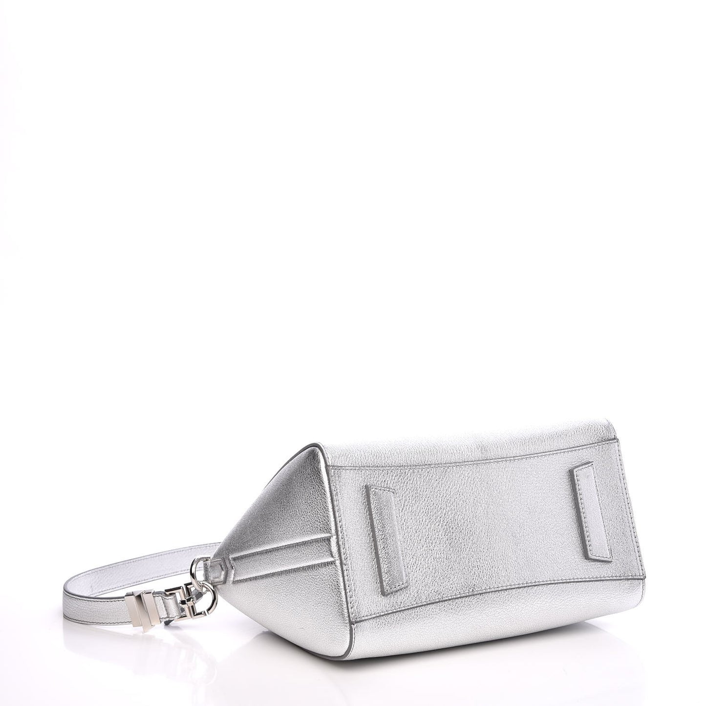 Metallic Sugar Goatskin Small Antigona Silver