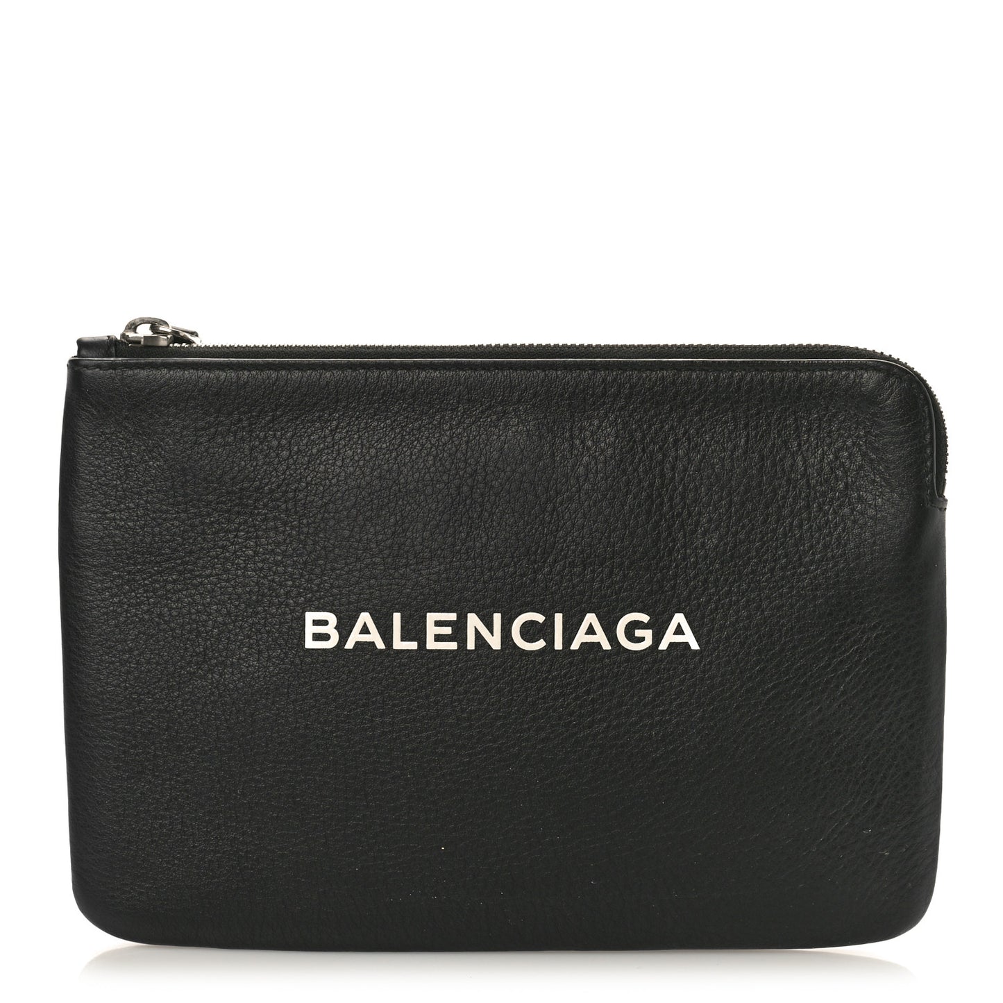 Calfskin Logo Medium Everyday Pouch Black