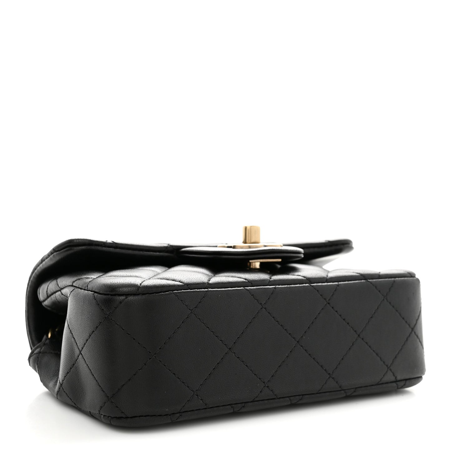 Lambskin Quilted Extra Mini Flap Black