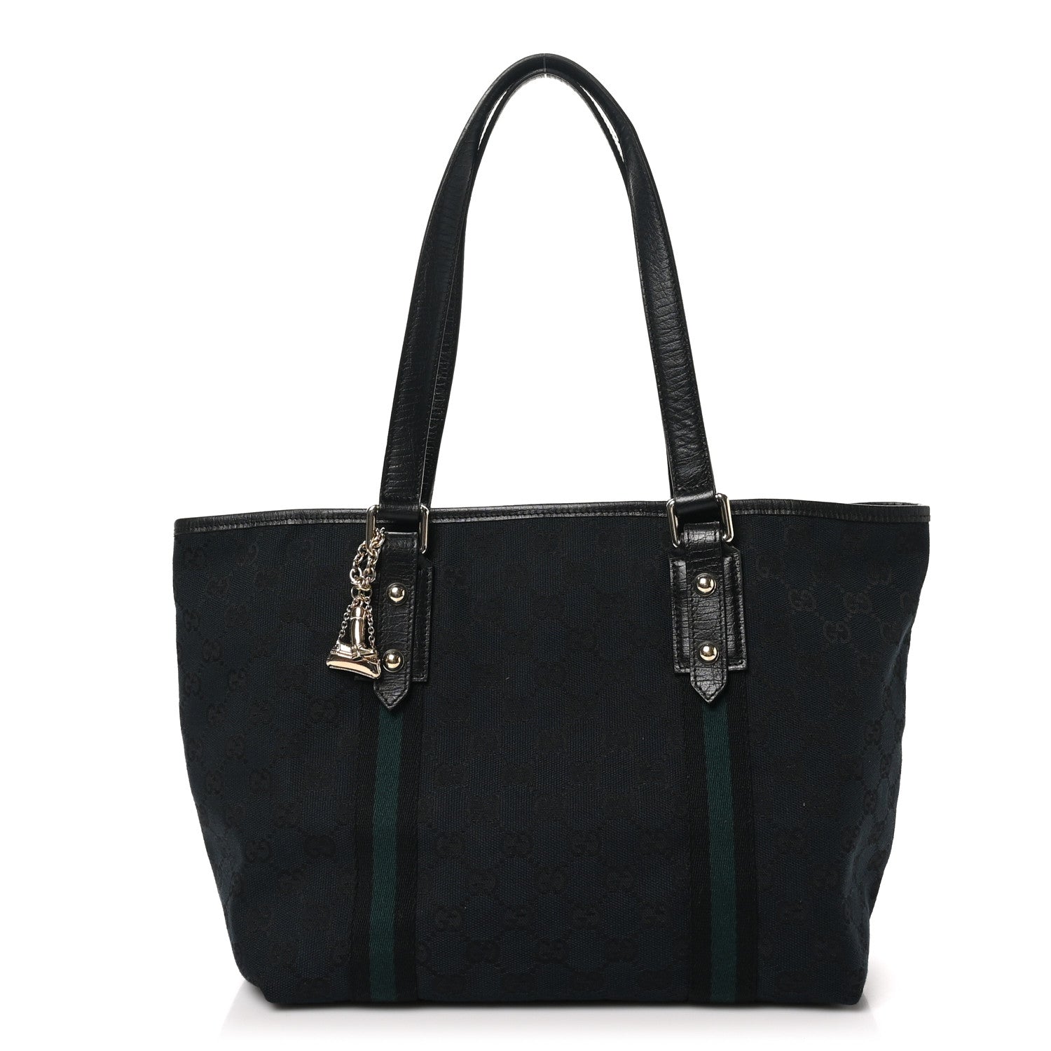Gucci Denim Monogram Medium Jolicoeur Tote Black 1 of 10