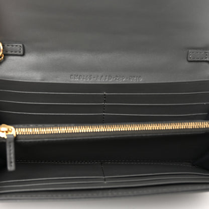 Fendi Nappa FF Embossed Continental Wallet On Chain Anthracite 5 of 9
