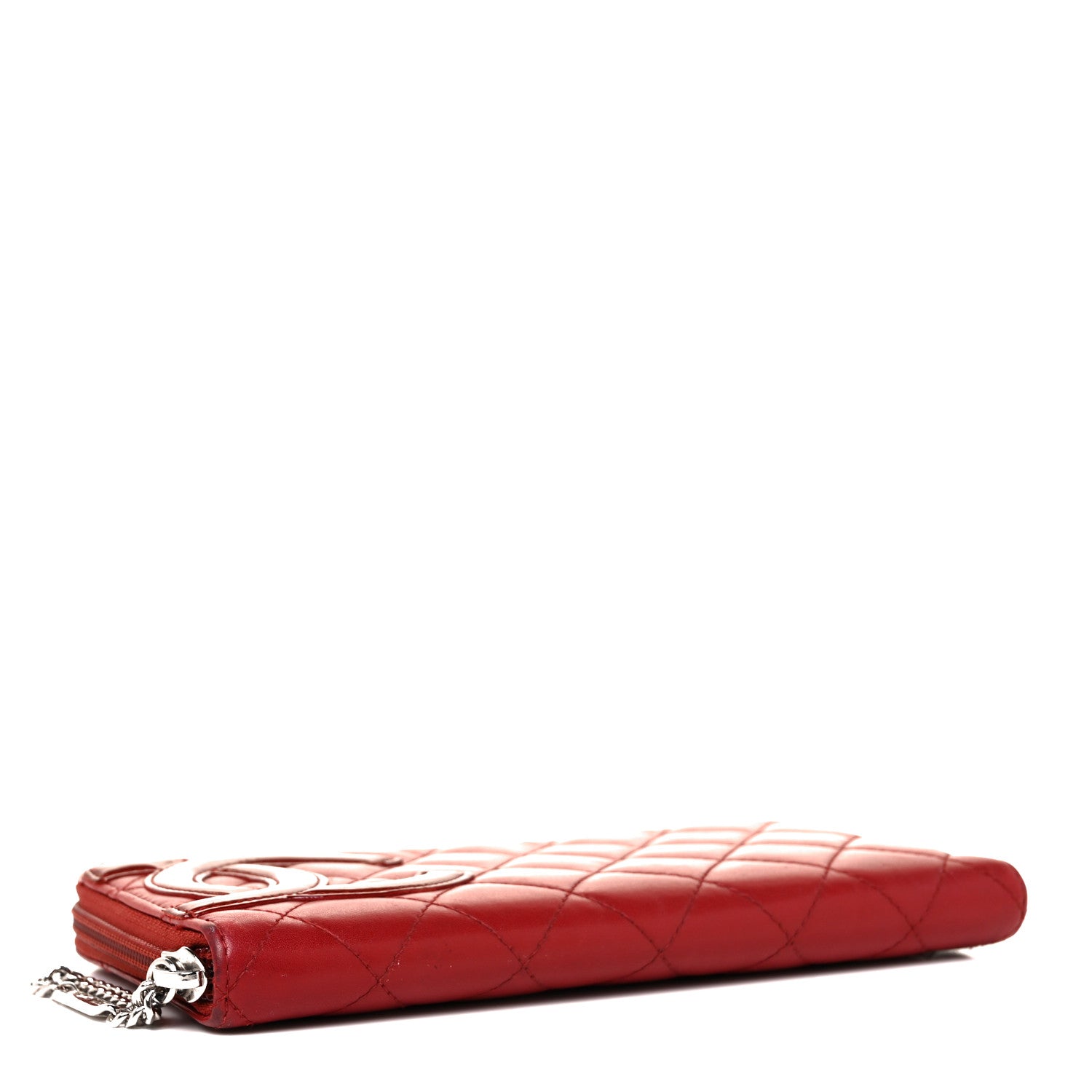 Chanel Calfskin Quilted Cambon Large Gusset Zip Around Wallet Red 4 of 9