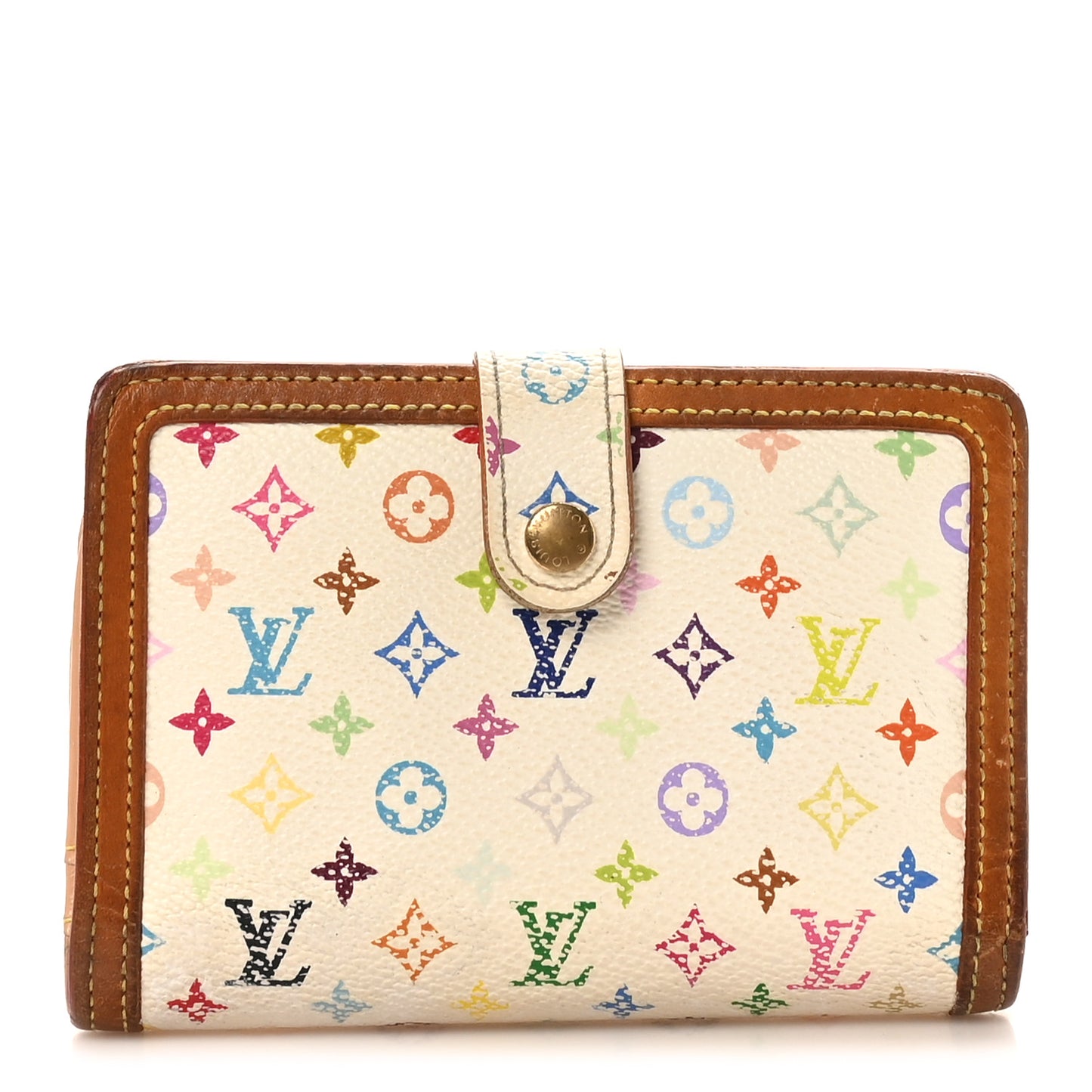 Monogram Multicolor French Purse Wallet White